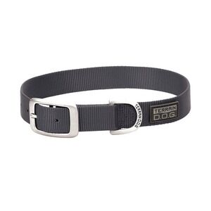 Terrain D.O.G. Nylon Single-Ply Dog Collar Medium 3/4" X 15" Dark Grey